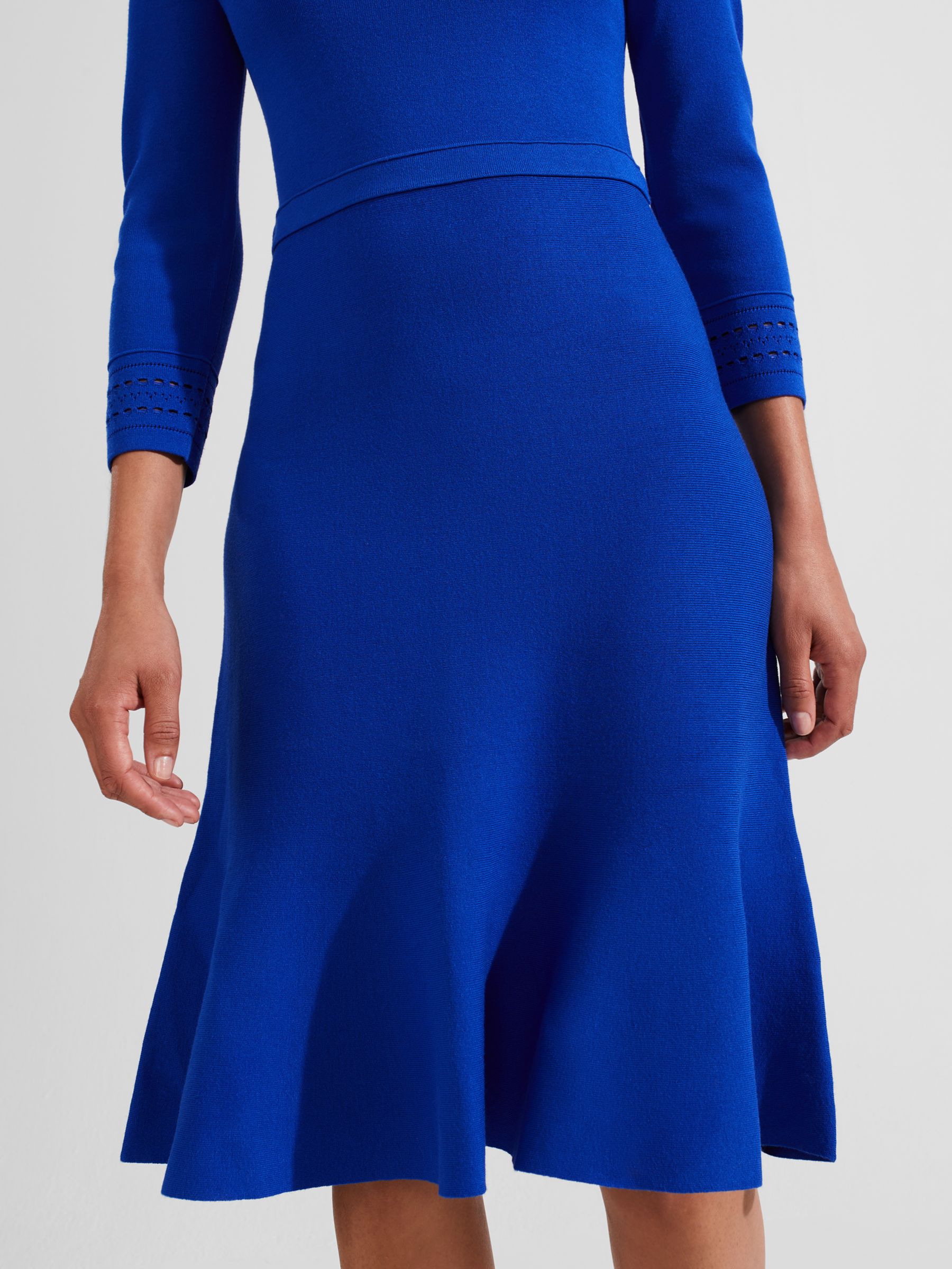 Hobbs Quinn Knitted Dress, Egyptian Blue, 10