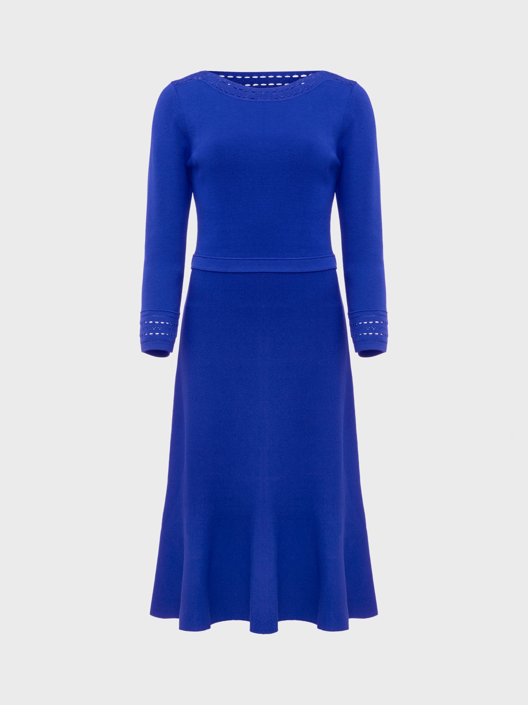 Hobbs Quinn Knitted Dress, Egyptian Blue, 10