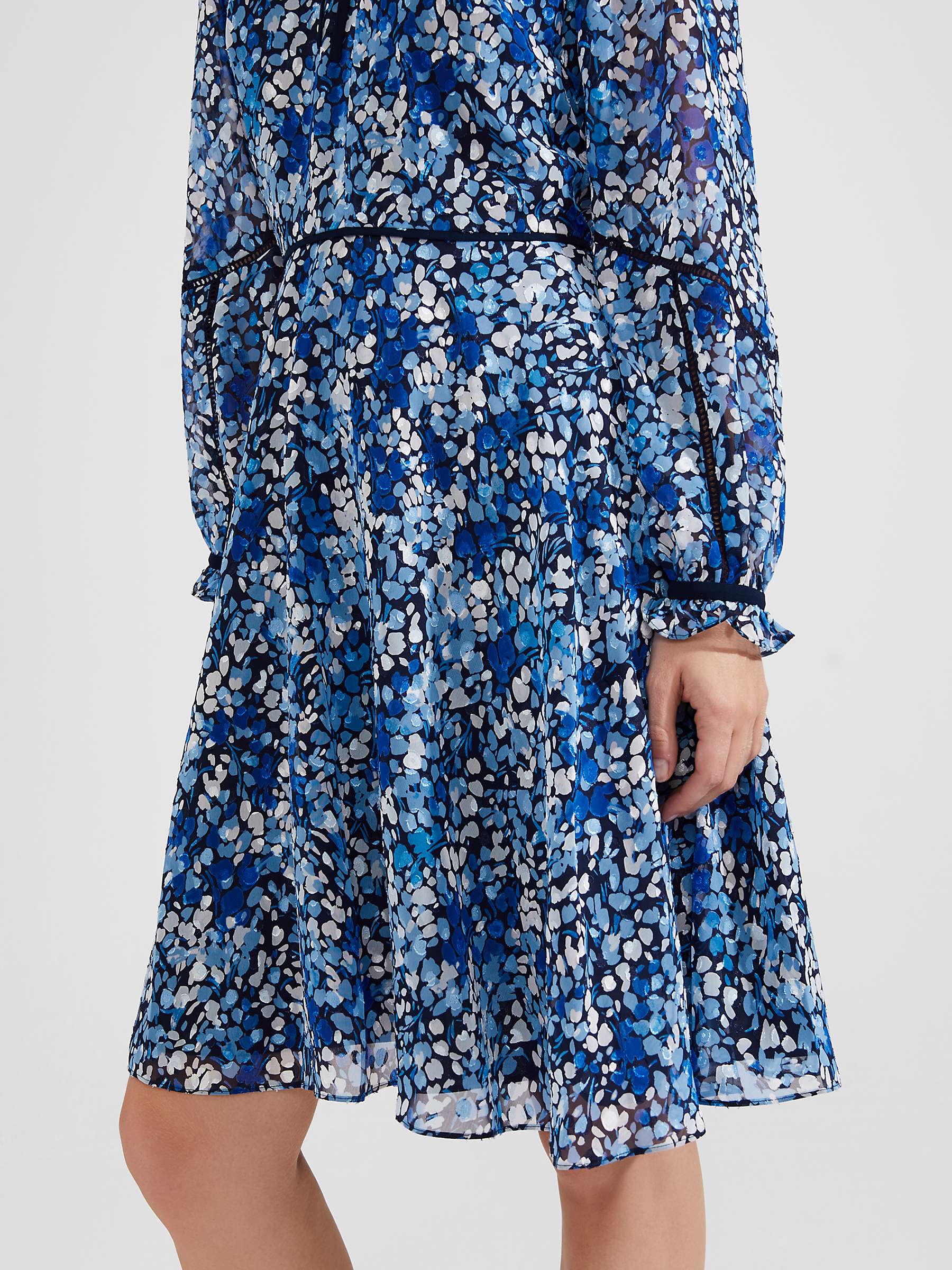 Buy Hobbs Sasha Knee Length Dress, Blue/Multi Online at johnlewis.com