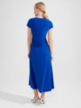 Hobbs Daniella Ruched Waist Midi Dress, Egyptian Blue