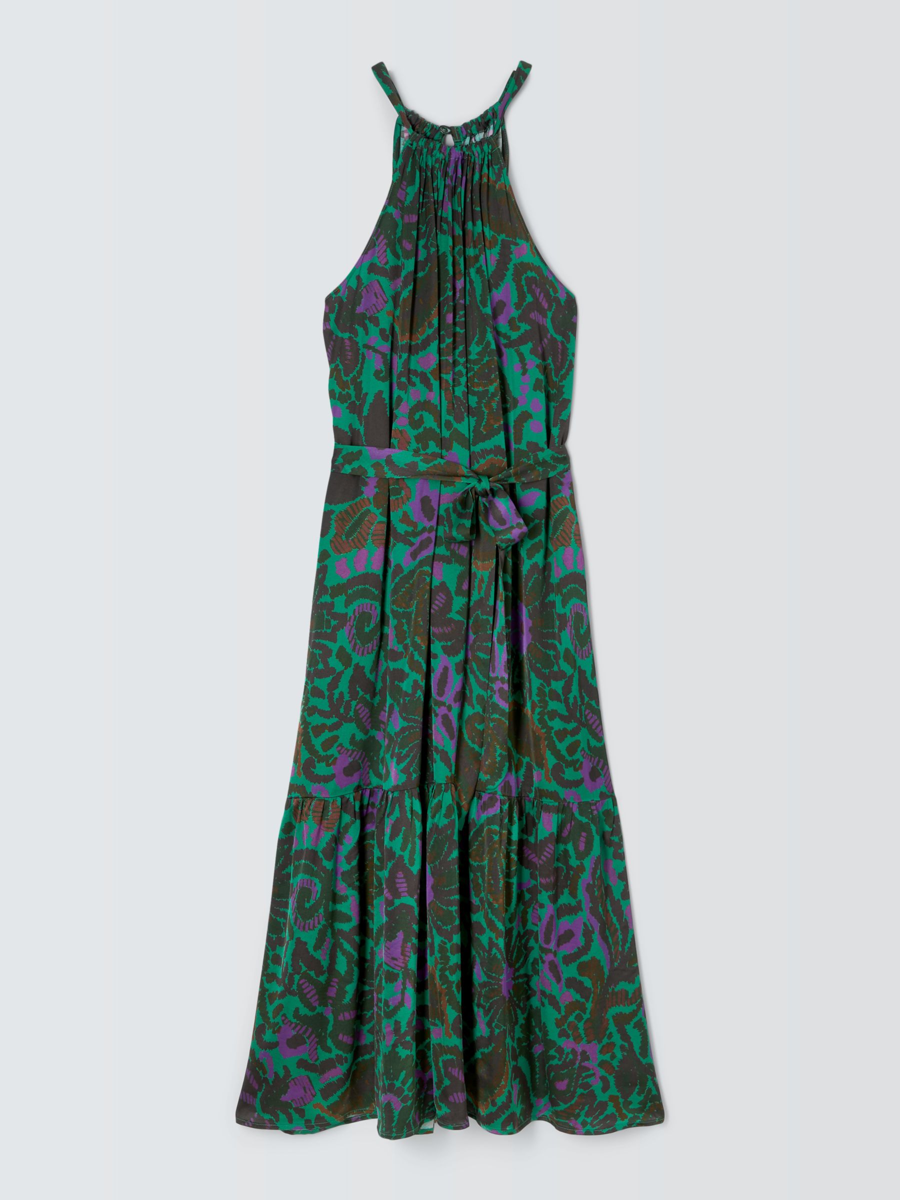 Velvet by Graham & Spencer Kareese Abstract Print Satin Maxi Dress, Green/Multi, M