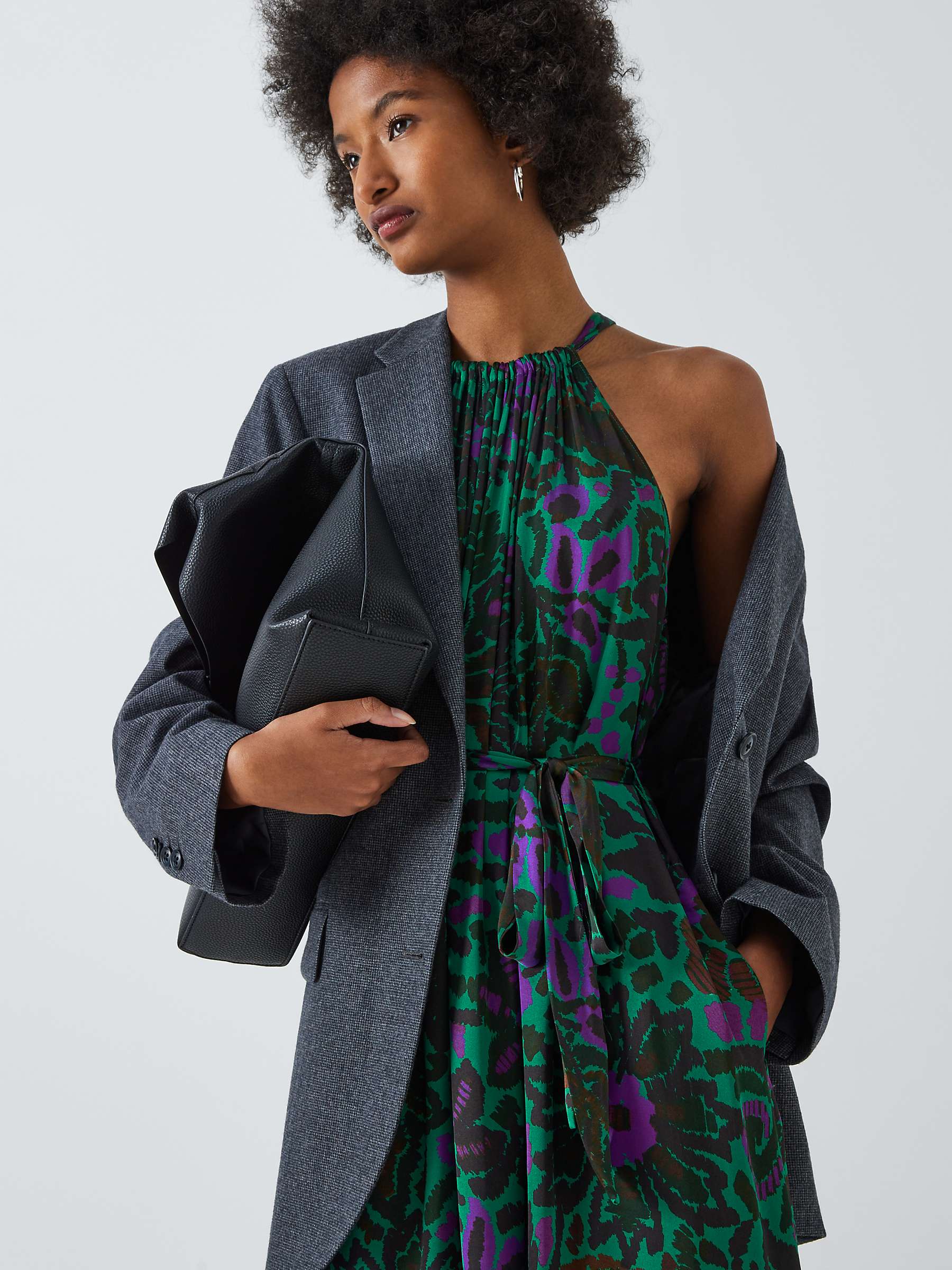 Buy Velvet by Graham & Spencer Kareese Abstract Print Satin Maxi Dress, Green/Multi Online at johnlewis.com
