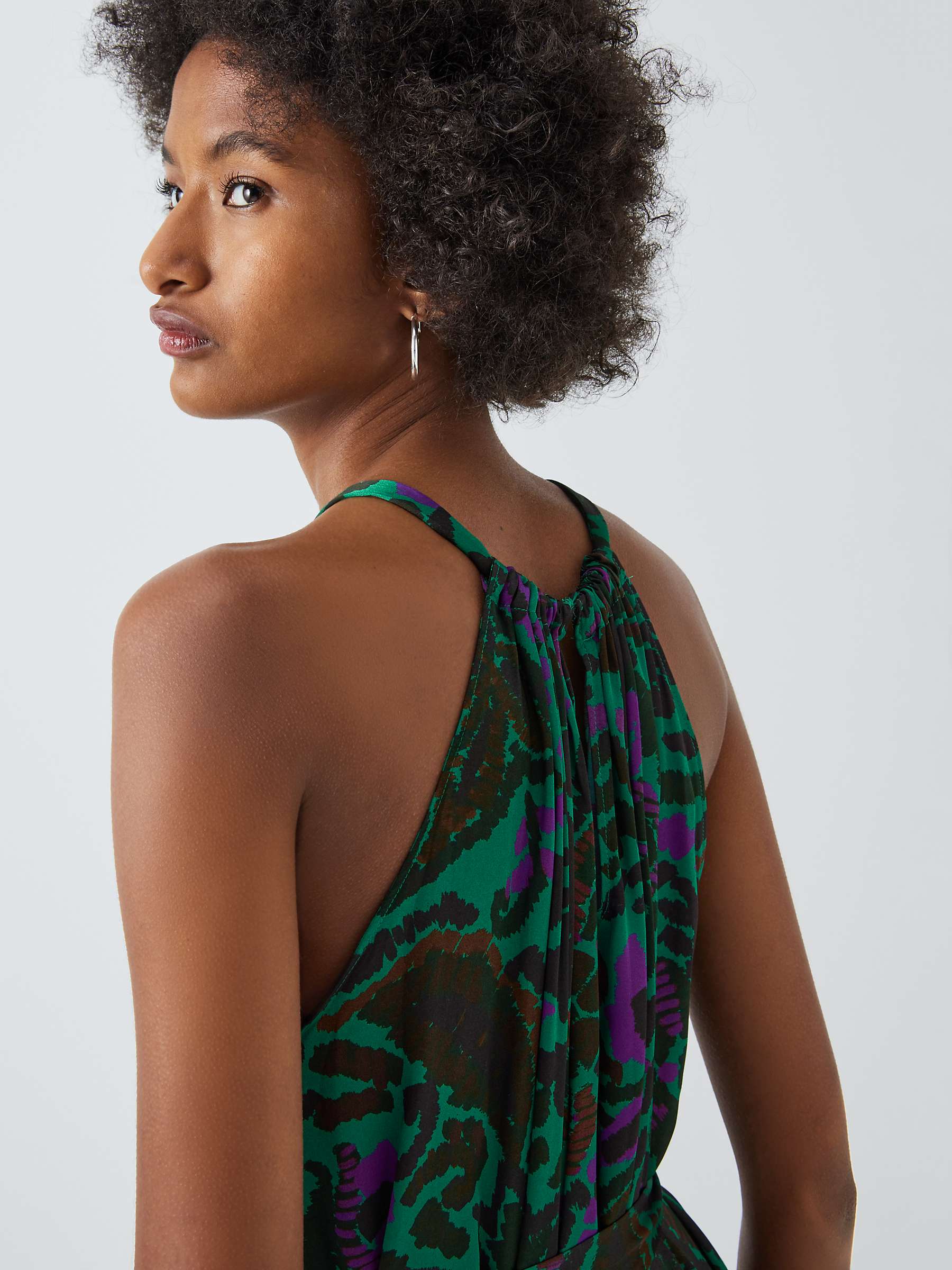 Buy Velvet by Graham & Spencer Kareese Abstract Print Satin Maxi Dress, Green/Multi Online at johnlewis.com