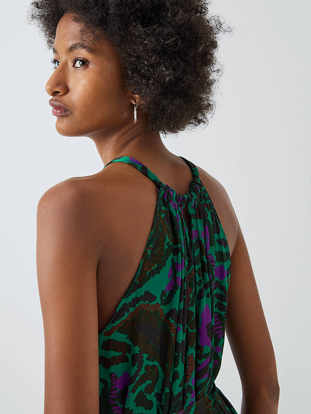 Velvet by Graham & Spencer Kareese Abstract Print Satin Maxi Dress, Green/Multi