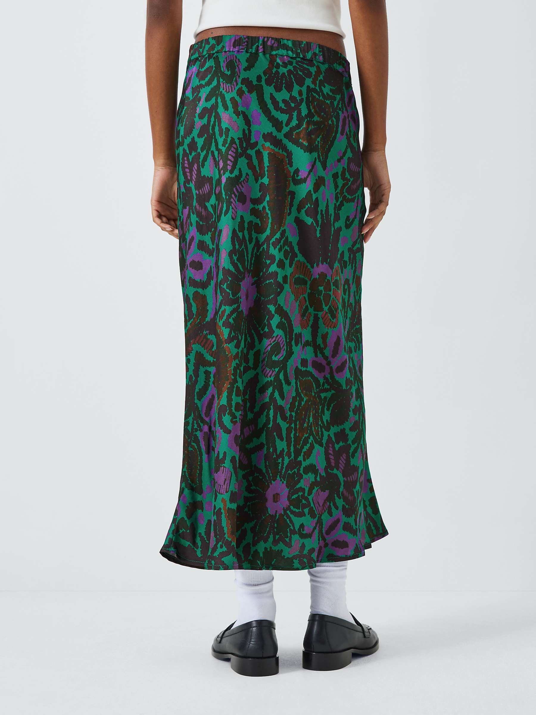 Buy Velvet by Graham & Spencer Kaiya Abstract Print Midi Skirt, Green/Multi Online at johnlewis.com