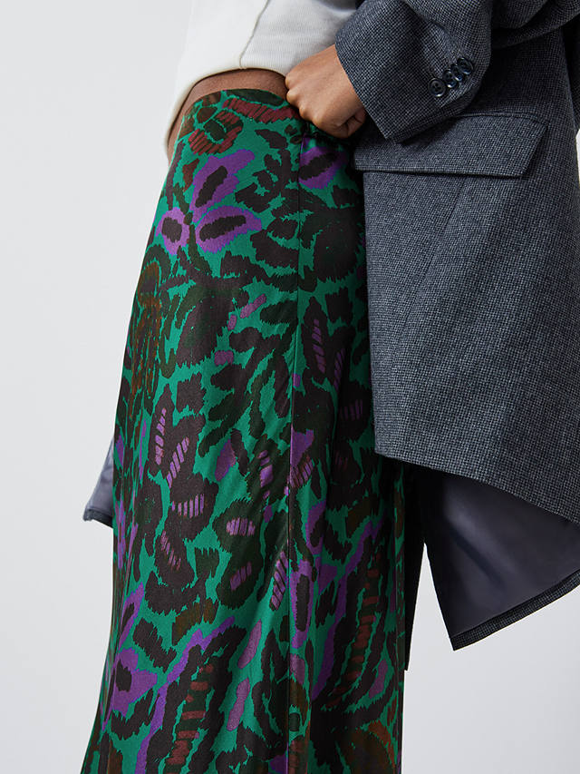 Velvet by Graham & Spencer Kaiya Abstract Print Midi Skirt, Green/Multi