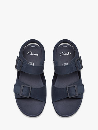 Clarks Kids' Baha Beach Strap Leather Sandals, Navy
