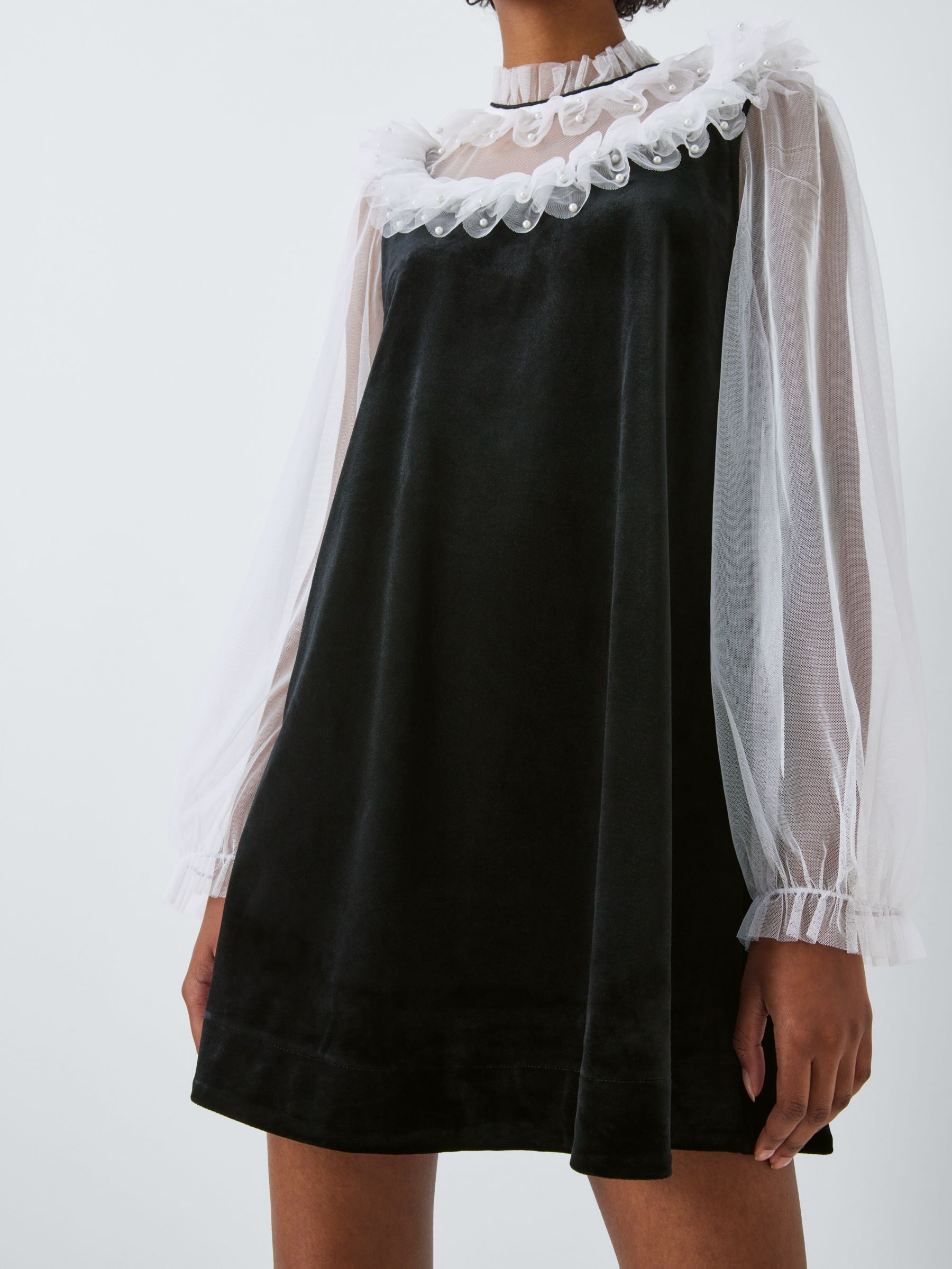 Sister Jane Mural Rose Mini Dress, Black £85.00