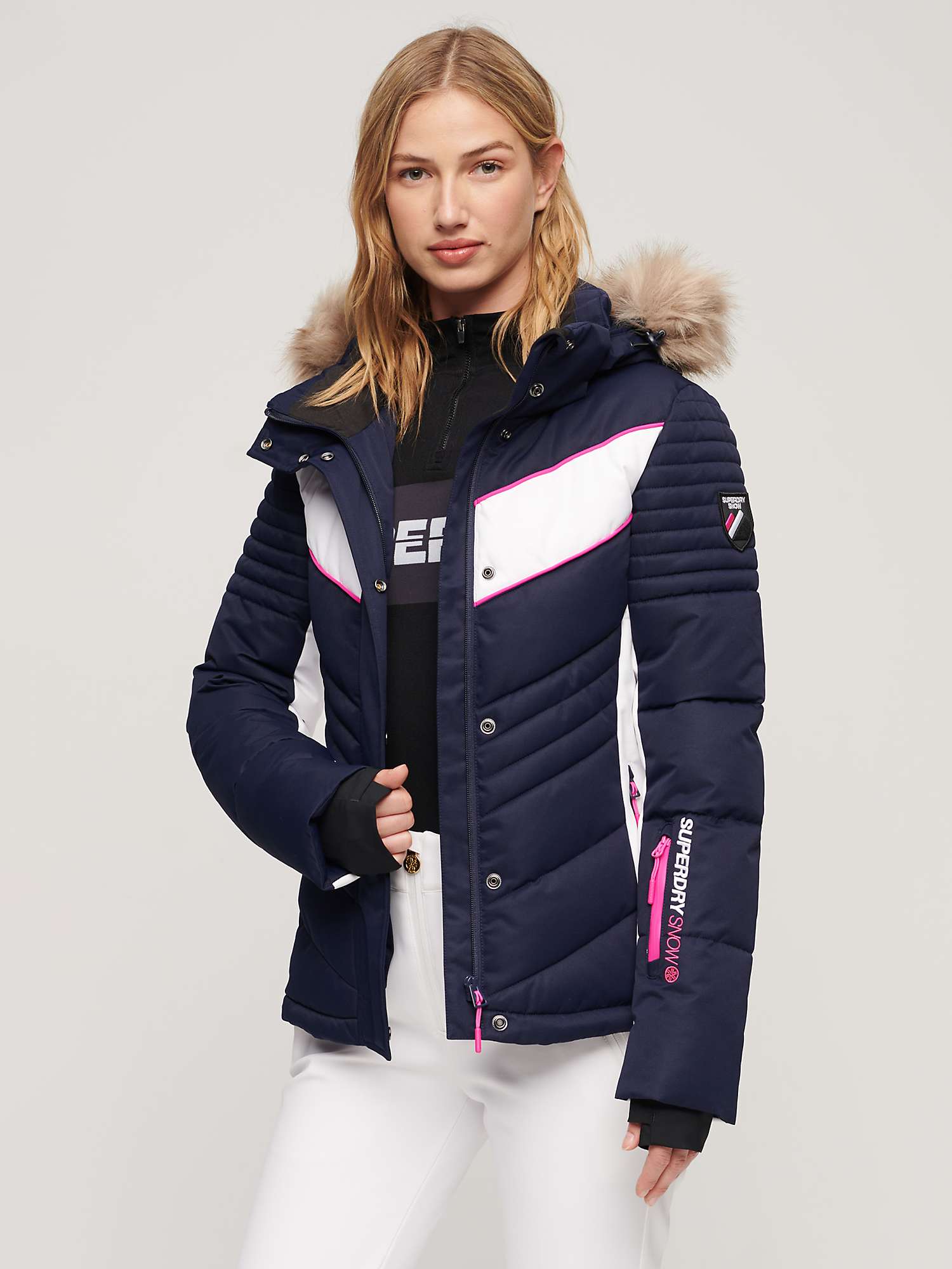 Buy Superdry Ski Luxe Women's Puffer Jacket, Rich Navy Online at johnlewis.com