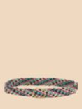 White Stuff Weave leather Belt, Blue/Multi