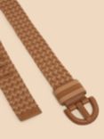 White Stuff Weave Leather Belt, Light Tan