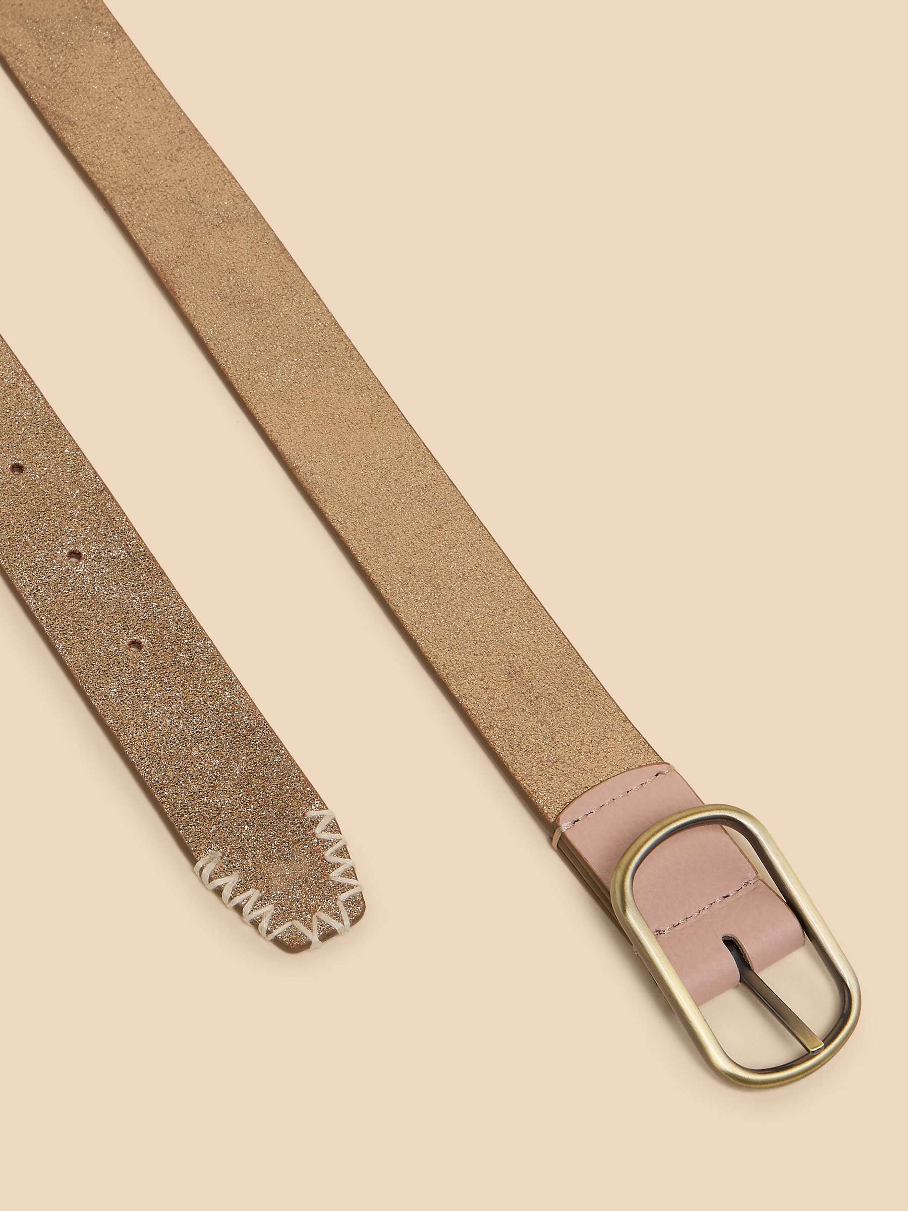 Buy White Stuff Reversible Leather Belt, Gold Online at johnlewis.com