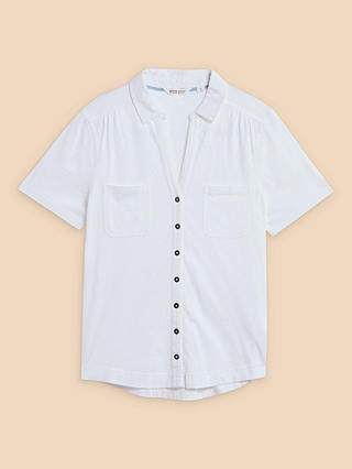 White Stuff Penny Pocket Embroidered Shirt, Pale Ivory
