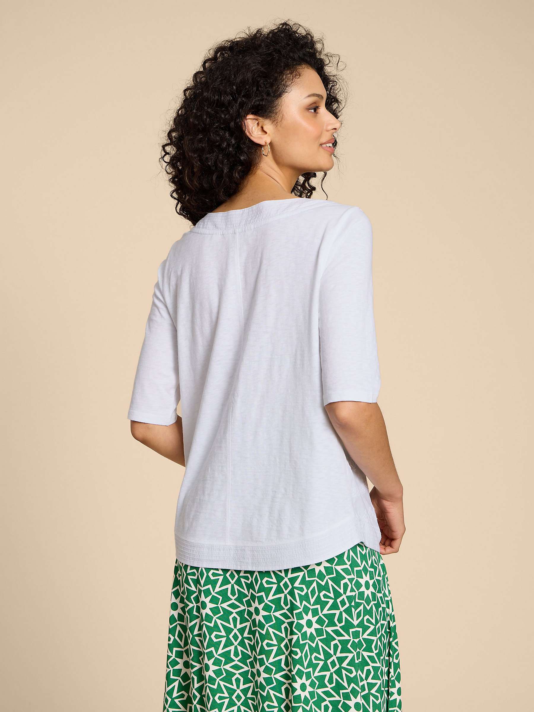 Buy White Stuff Weaver Embroidered Top, White Online at johnlewis.com