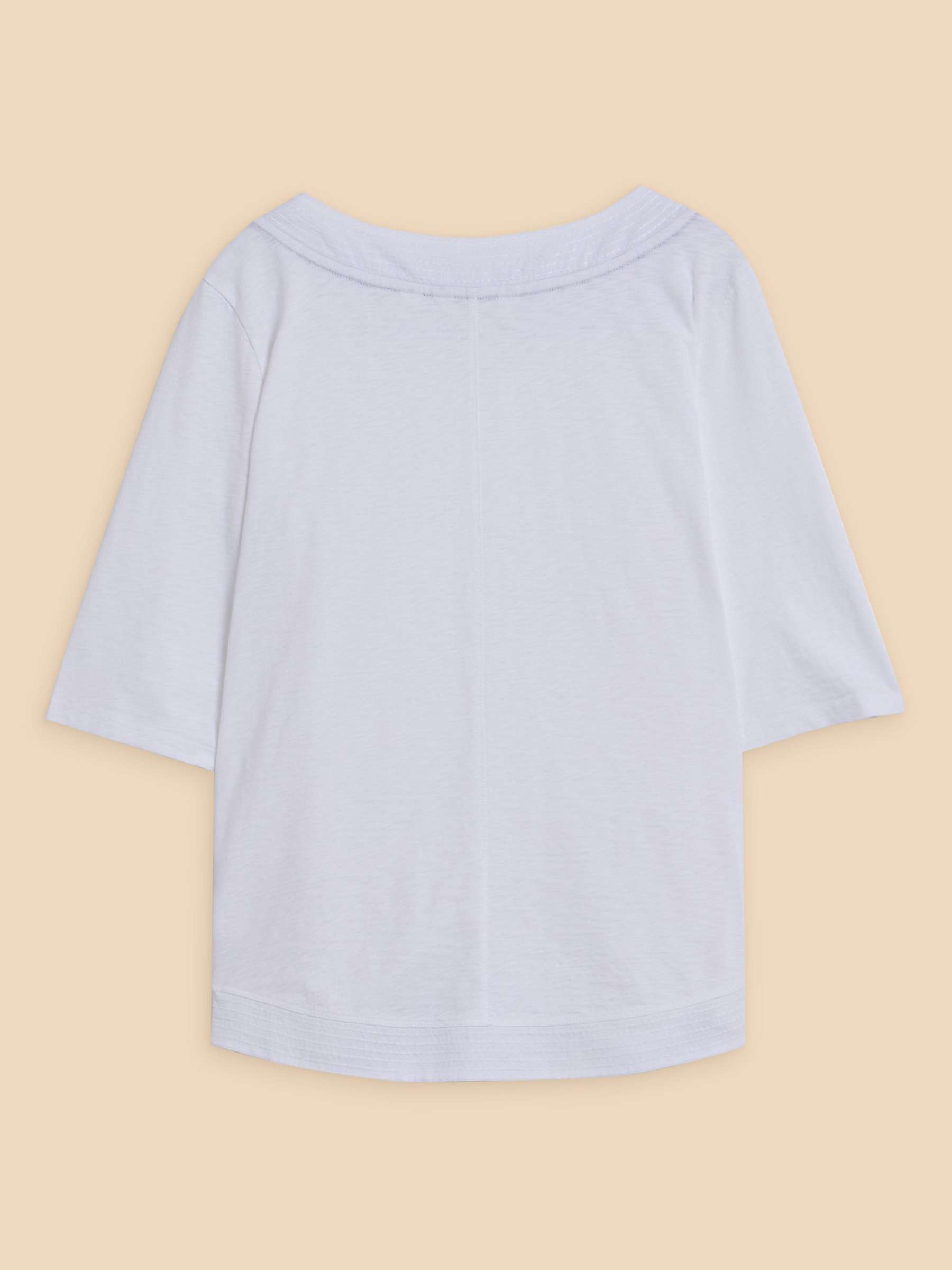 Buy White Stuff Weaver Embroidered Top, White Online at johnlewis.com