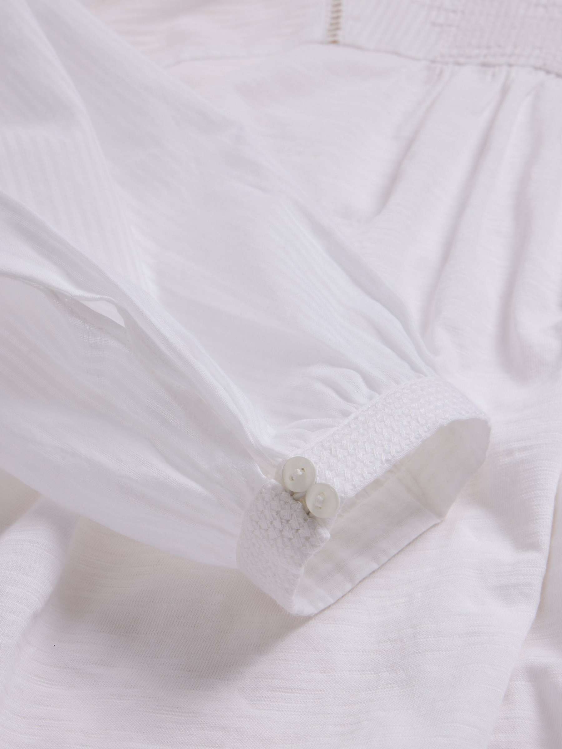 Buy White Stuff Esme Blouson Sleeve Blouse, Brilliant White Online at johnlewis.com