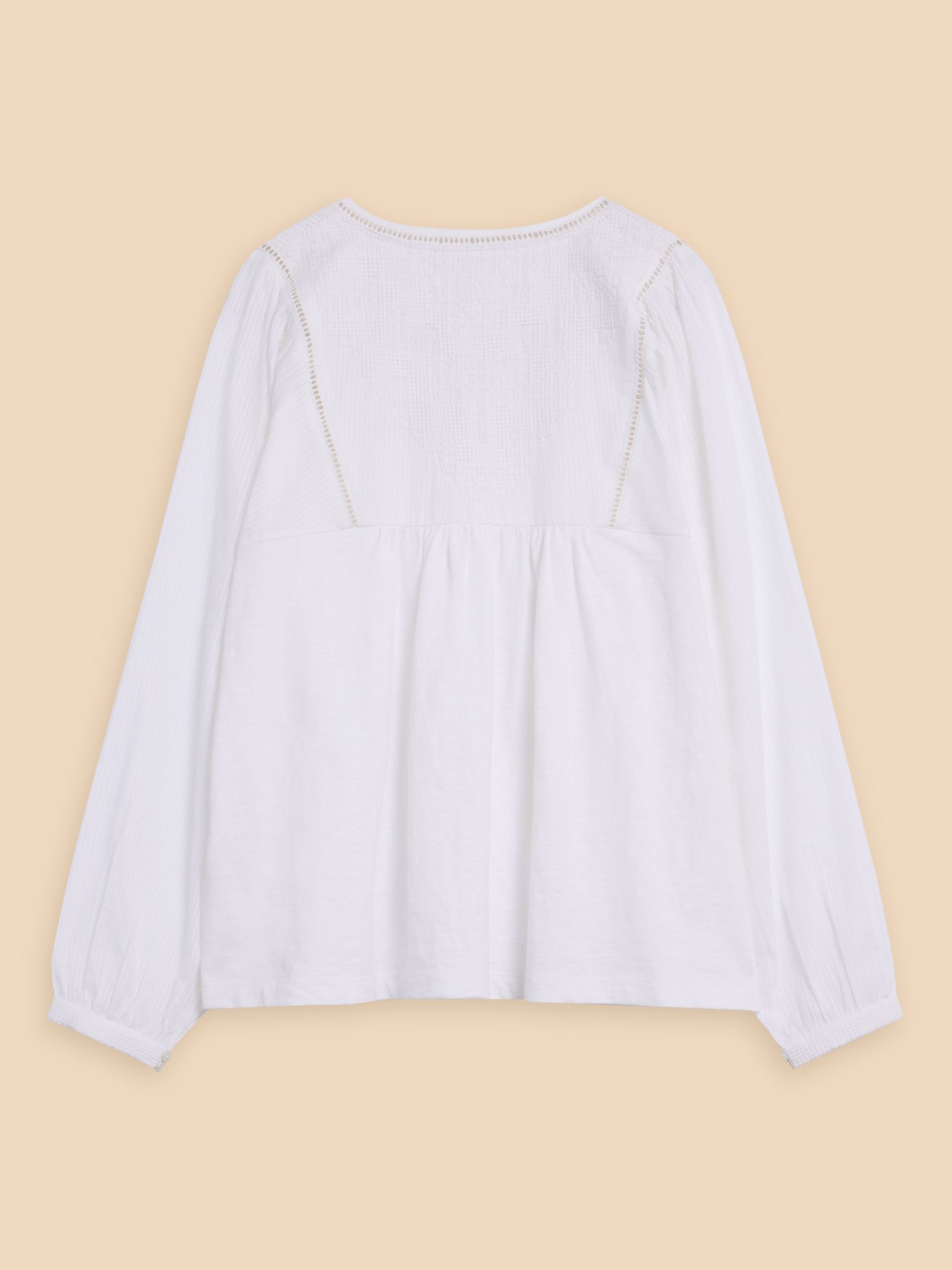 Buy White Stuff Esme Blouson Sleeve Blouse, Brilliant White Online at johnlewis.com