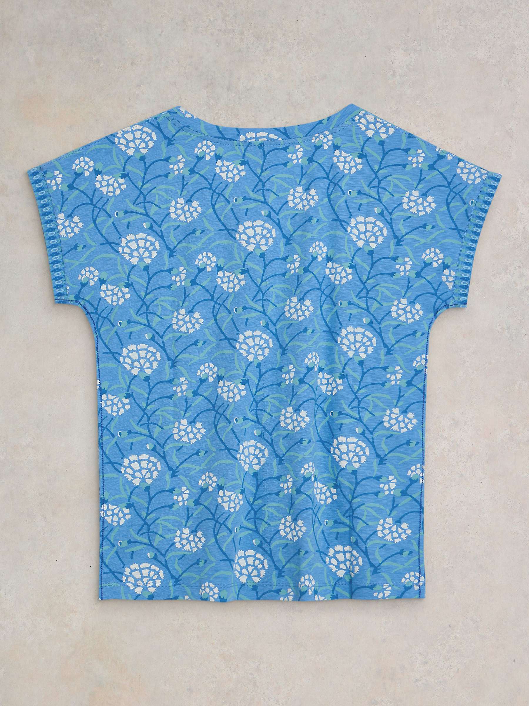 Buy White Stuff Nelly Notch Neck T-Shirt, Blue Online at johnlewis.com