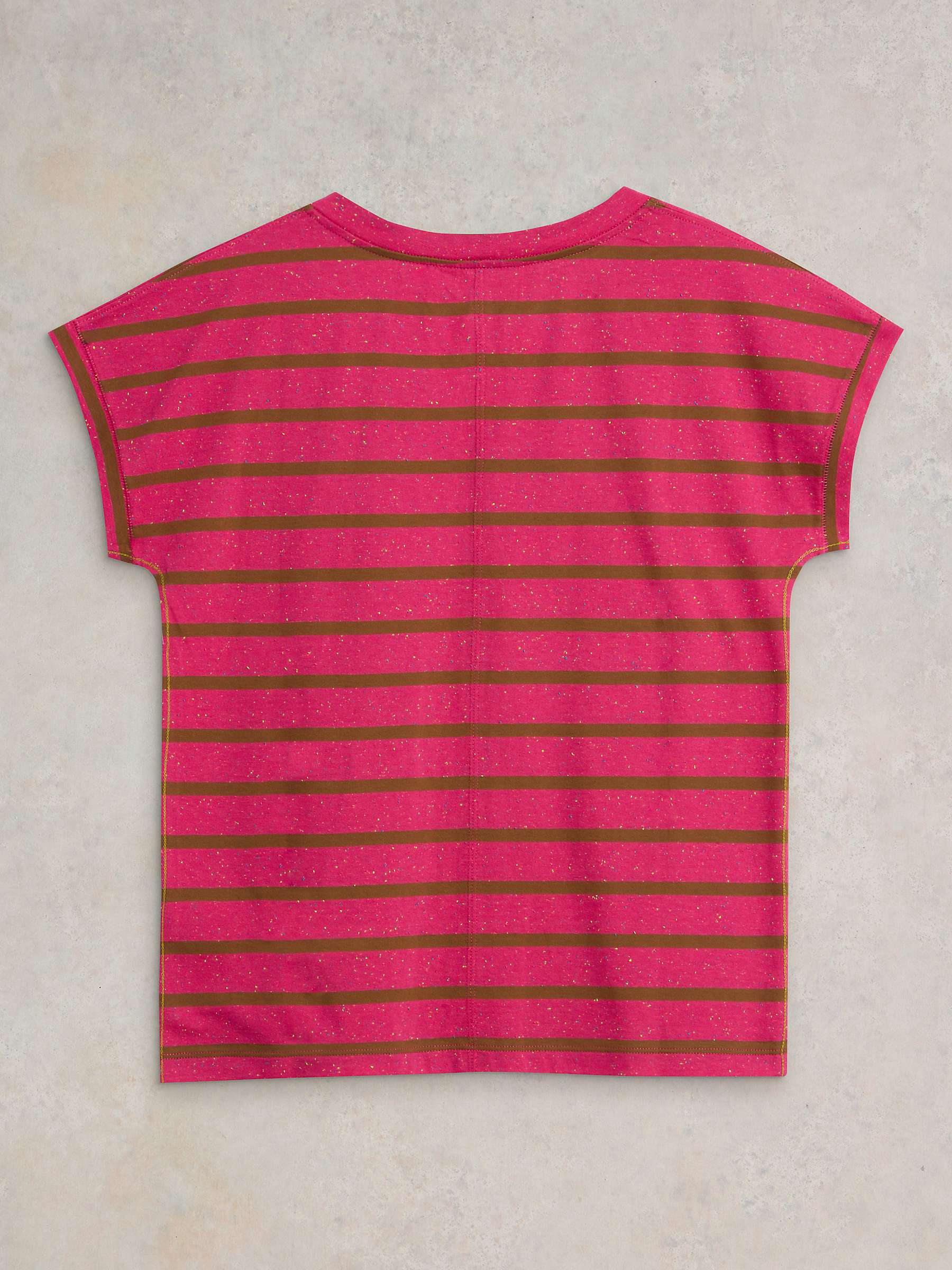 Buy White Stuff Nelly Notch Printed T-Shirt, Pink/Multi Online at johnlewis.com