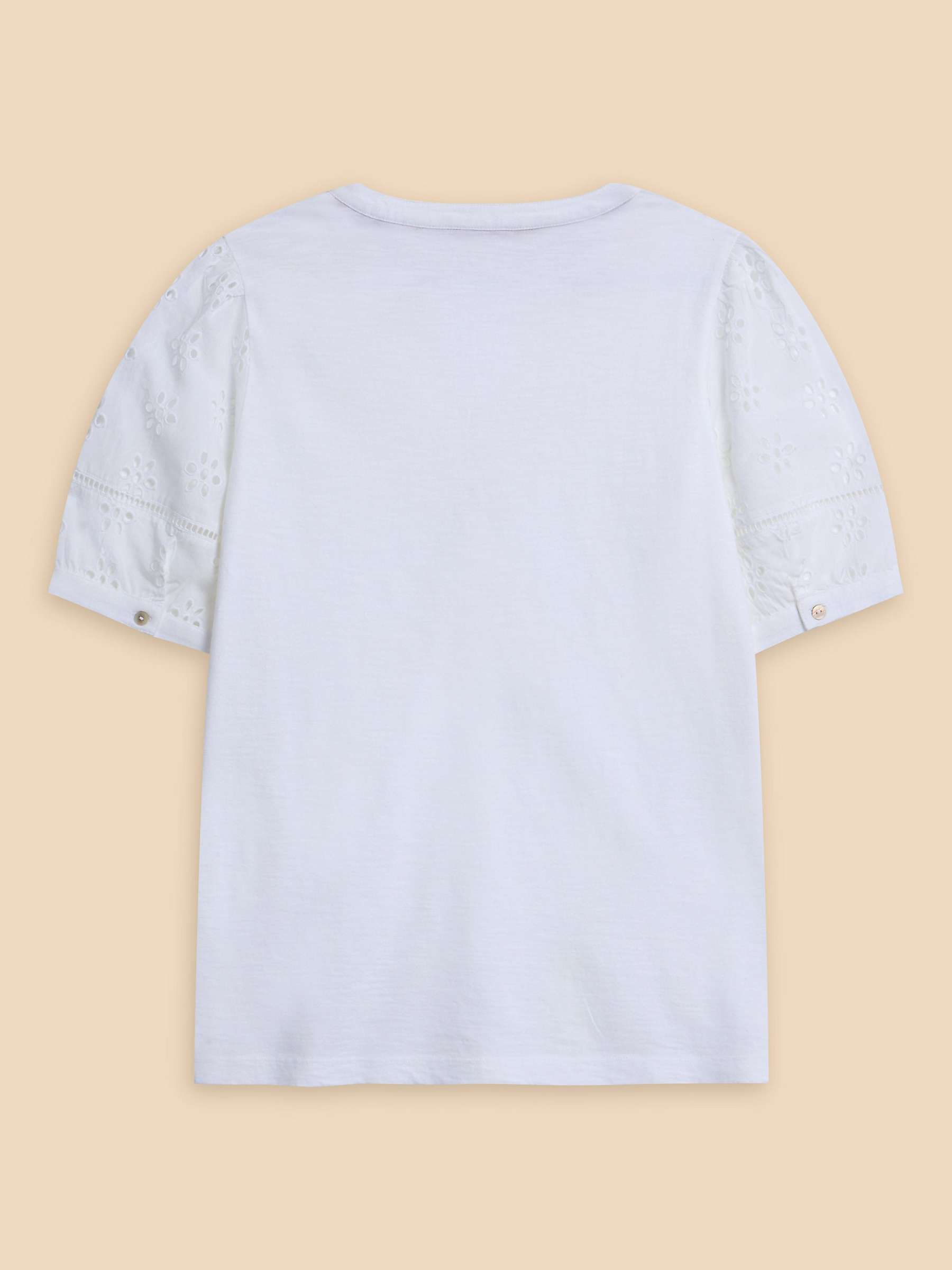 Buy White Stuff Broderie Anglaise Cotton Top, Brilliant White Online at johnlewis.com