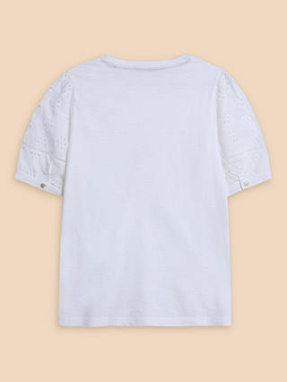 White Stuff Broderie Anglaise Cotton Top, Brilliant White