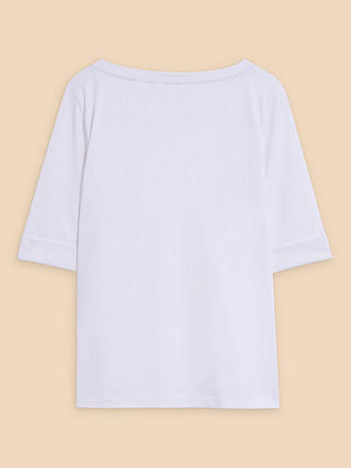 White Stuff Sydney Boat Neck T-Shirt, Brilliant White