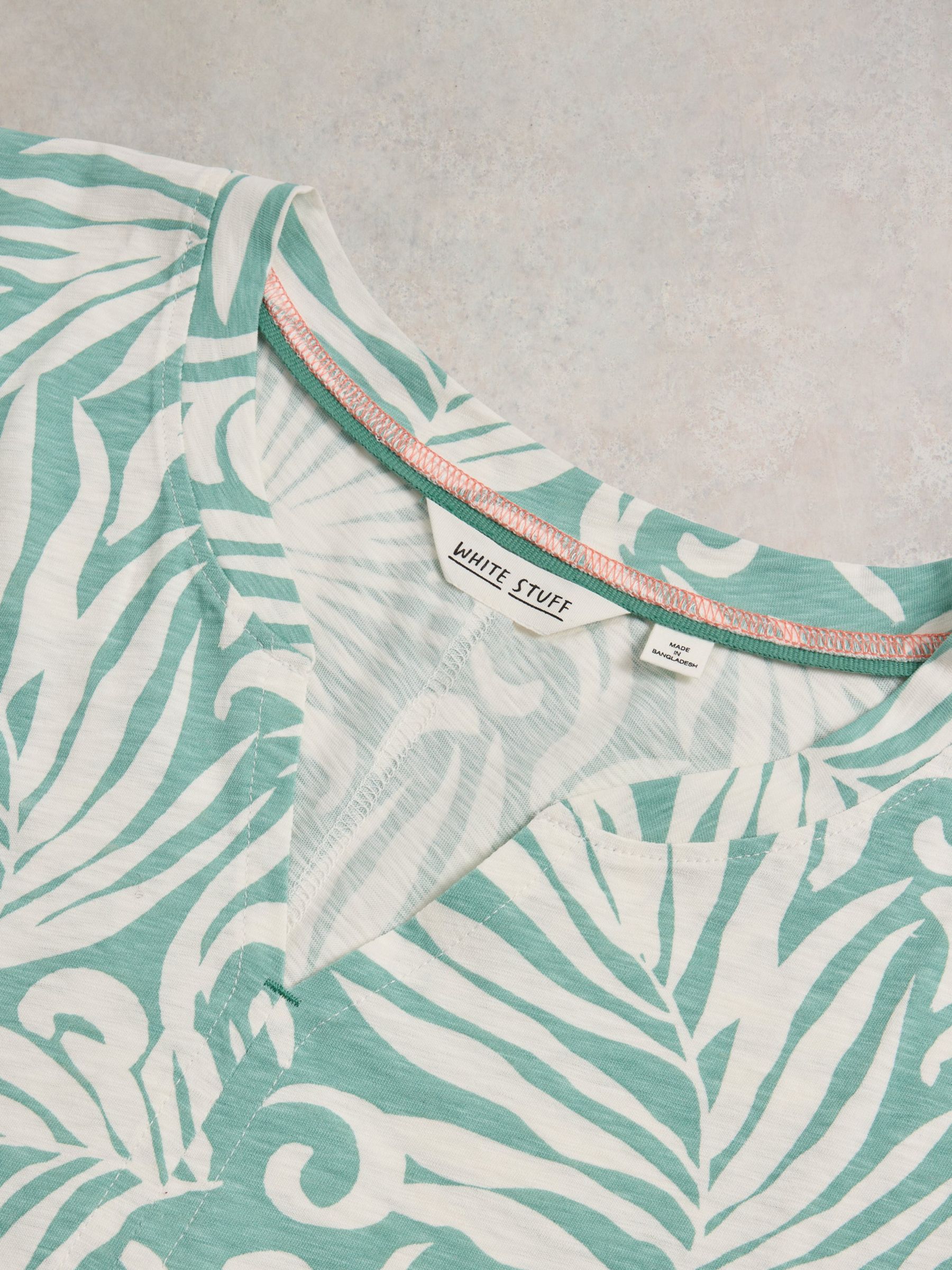 Buy White Stuff Nelly Notch Neck T-Shirt, Teal Online at johnlewis.com