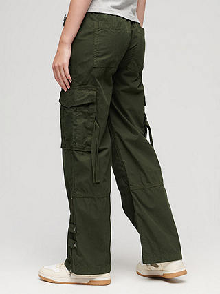 Superdry Low Rise Wide Leg Cargo Pants, Green