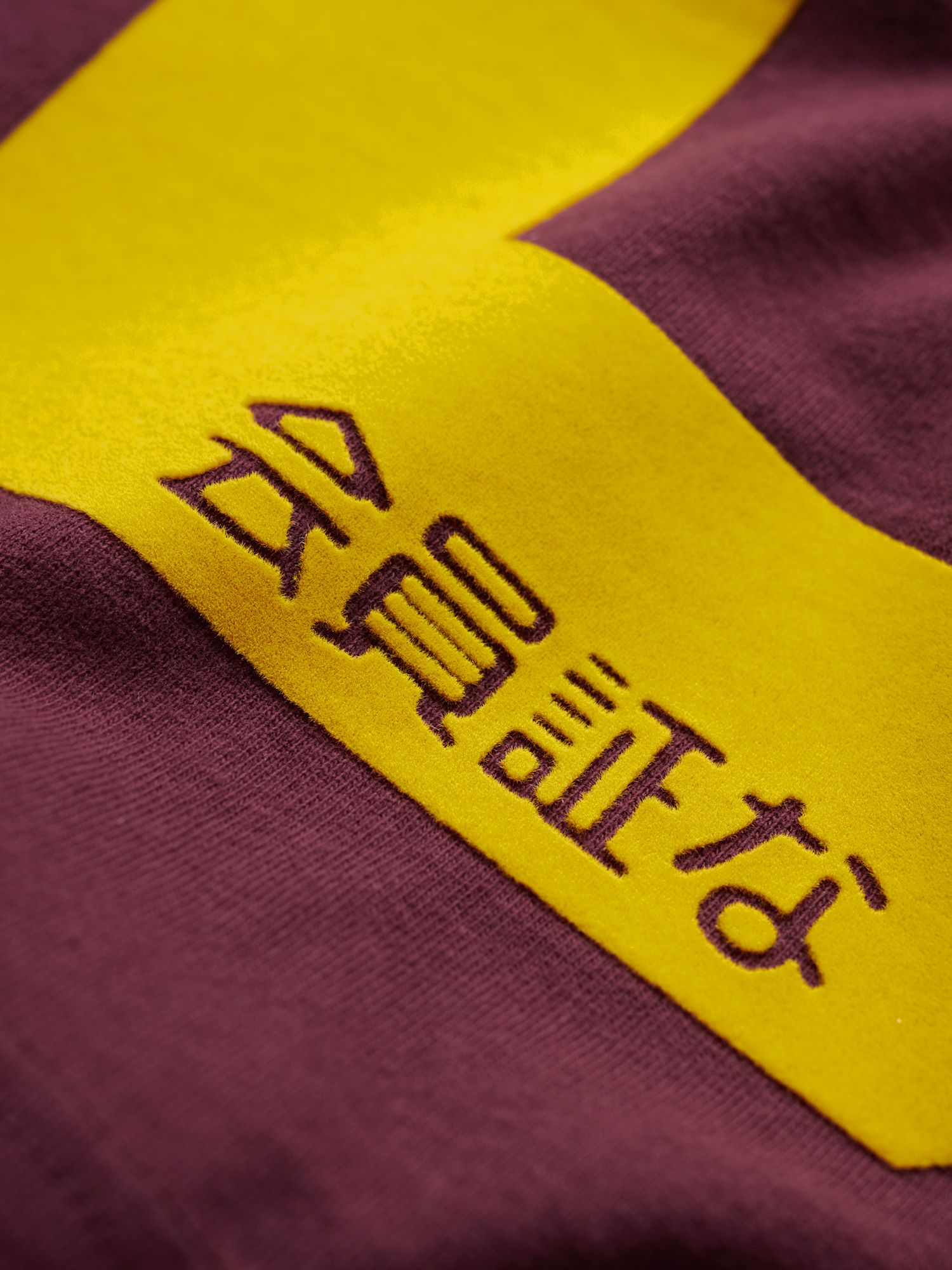 Buy Superdry Osaka 6 Flocked 90's Print T-Shirt, Port Red/Yellow Online at johnlewis.com