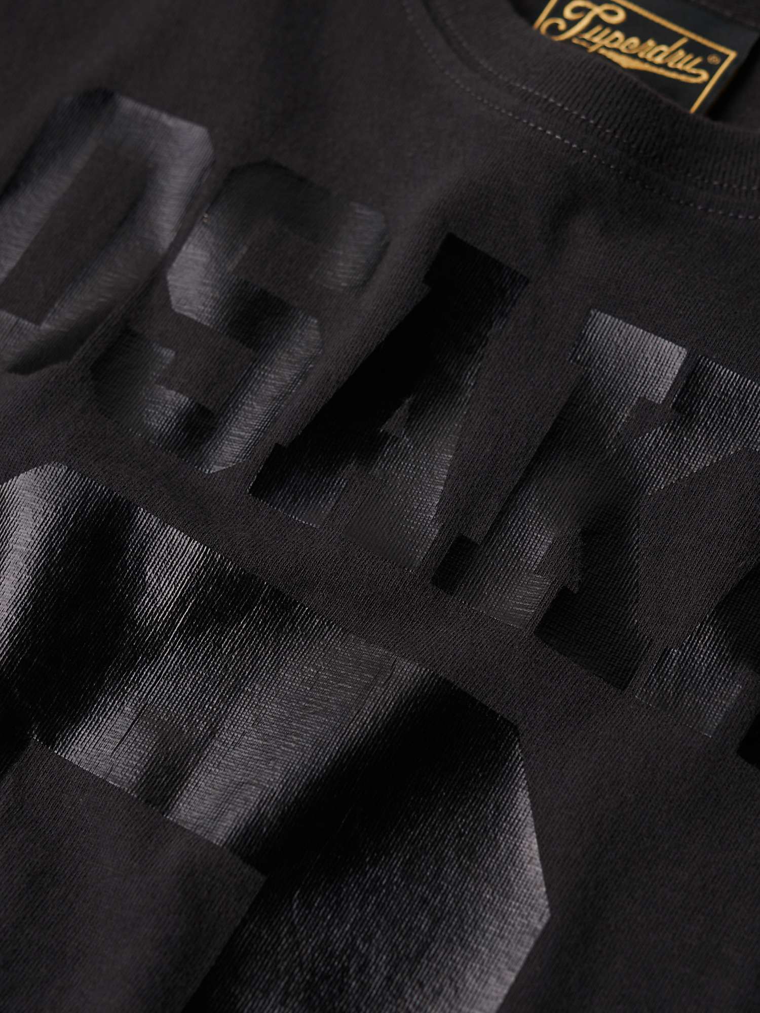 Superdry Osaka 6 Foil 90's T-Shirt, Black at John Lewis & Partners