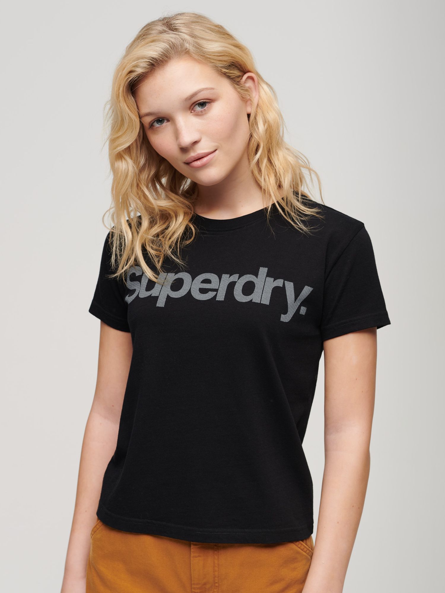 Superdry Core Logo City T-Shirt, Black at John Lewis & Partners
