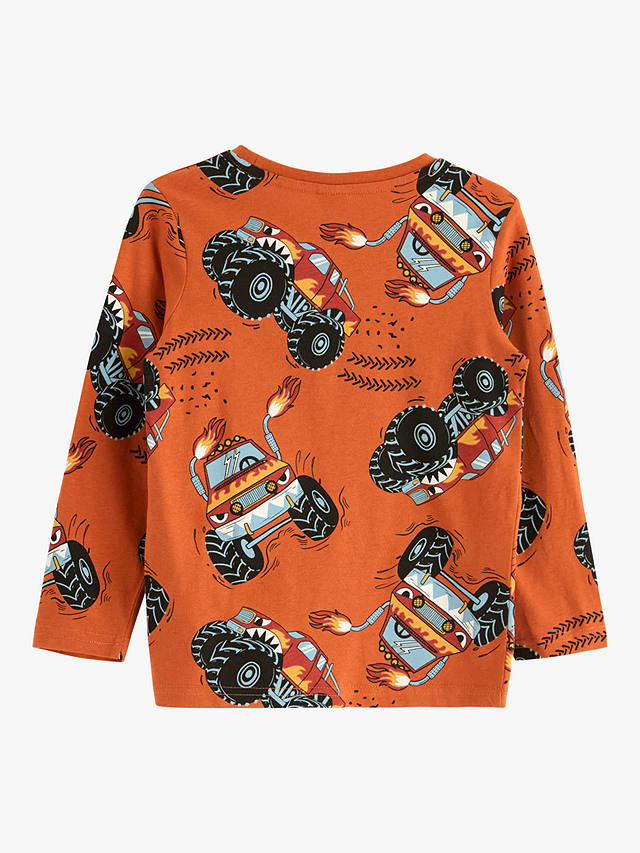 Lindex Kids' Car Print Long Sleeved Top, Orange/Multi