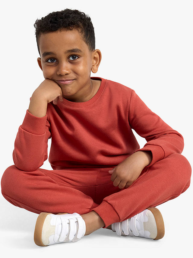 Lindex Kids' Soft Basic Organic Cotton Blend Sweatshirt, Red