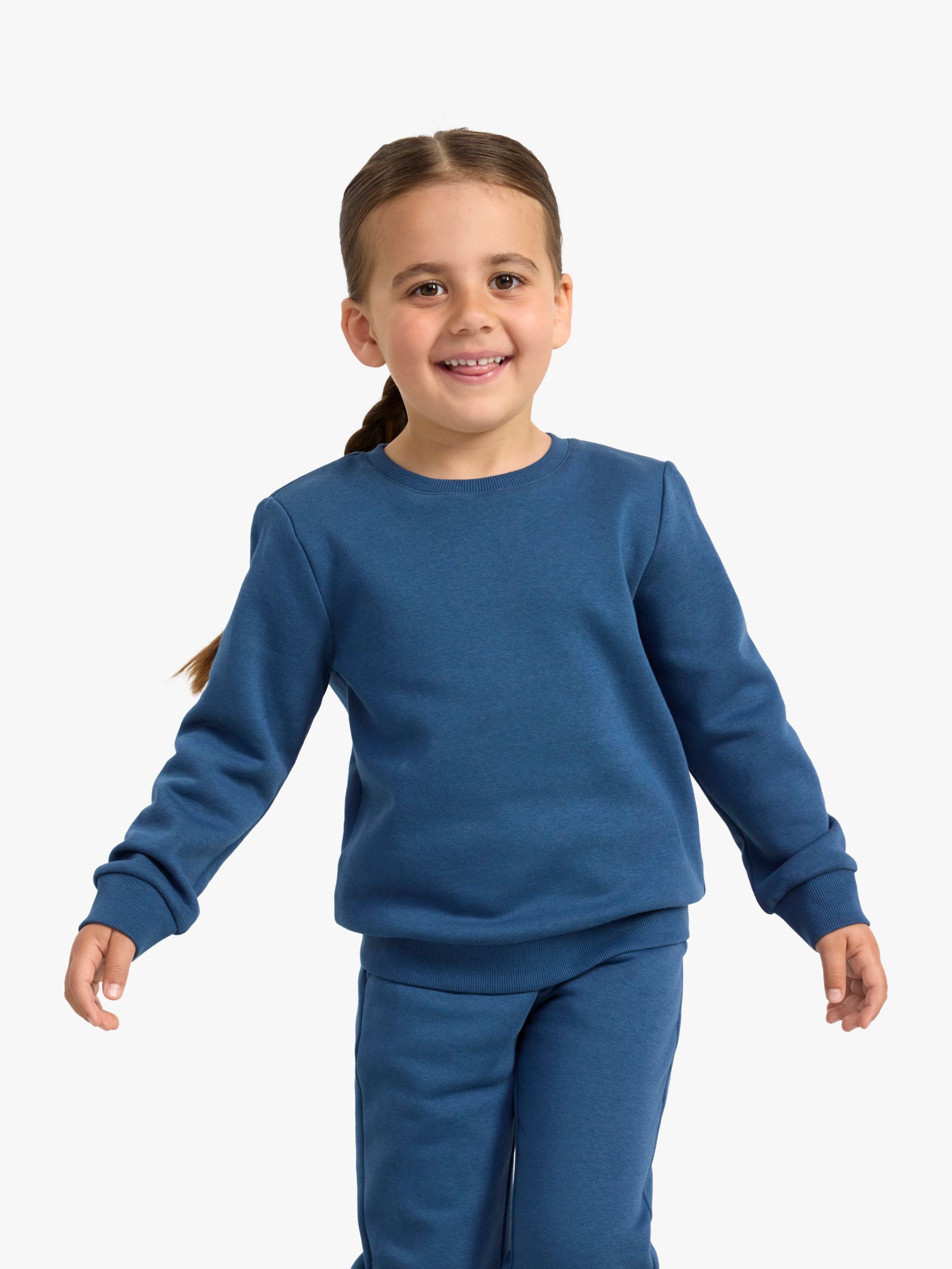 Lindex Kids' Soft Basic Organic Cotton Blend Sweatshirt, Blue, 2 years