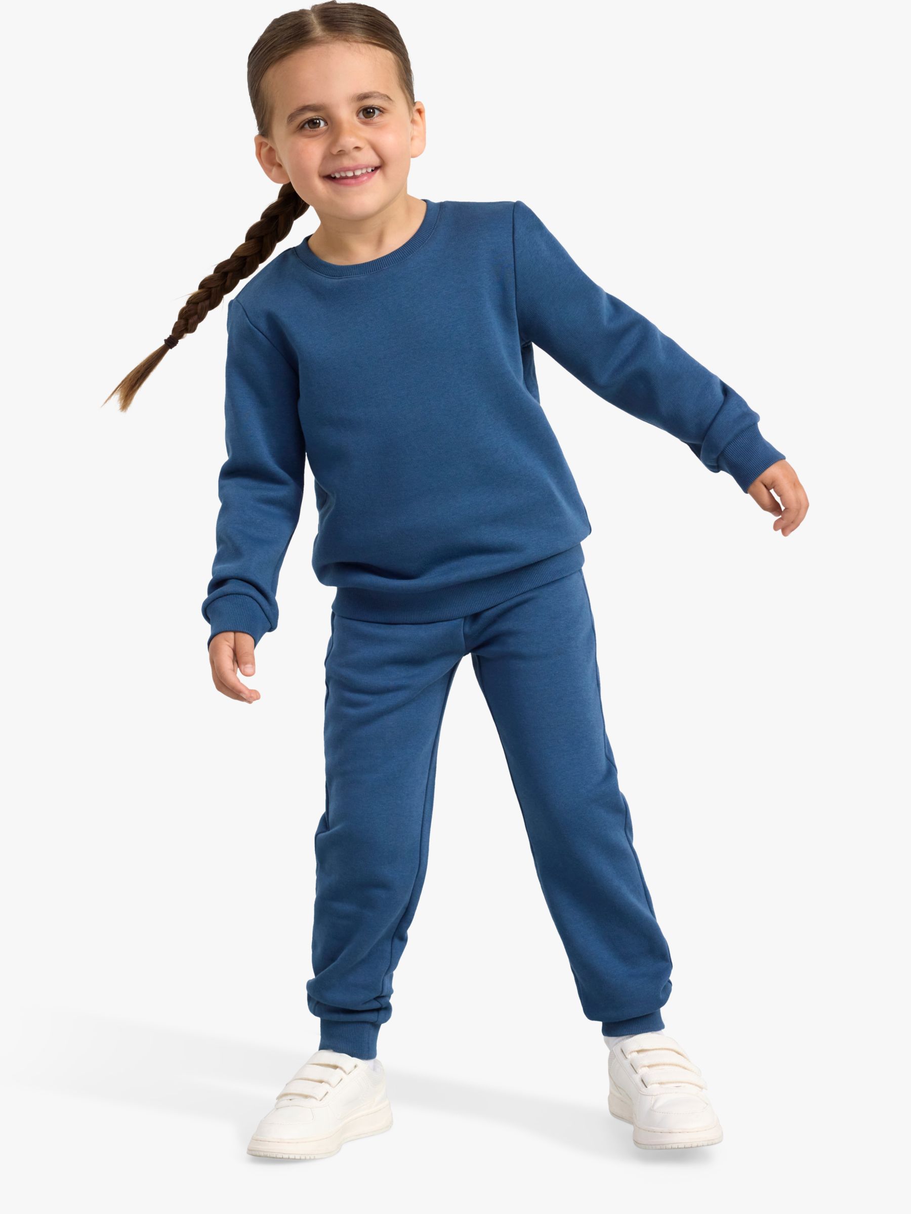 Lindex Kids' Soft Basic Organic Cotton Blend Sweatshirt, Blue at John ...