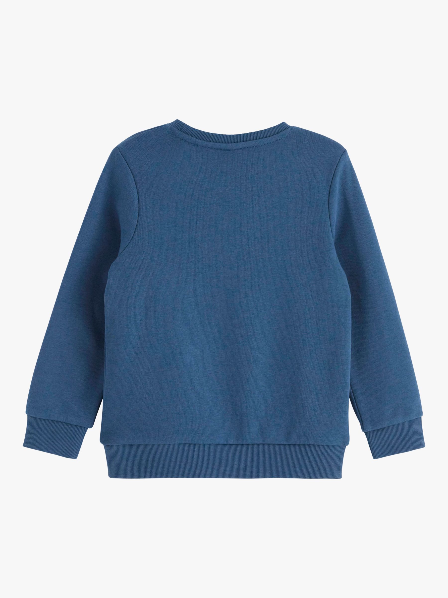 Lindex Kids' Soft Basic Organic Cotton Blend Sweatshirt, Blue, 2 years