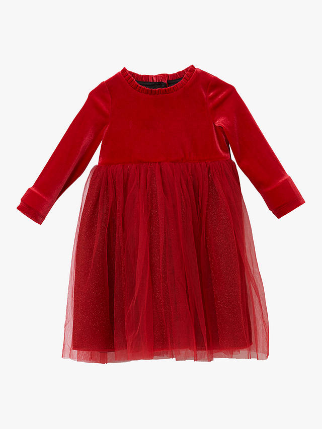 Angel & Rocket Baby Elsie Velvet Tulle Dress, Red