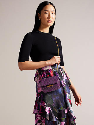 Ted Baker Gliters Crystal Embellished Clutch Bag, Purple