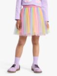 Lindex Kids' Fluffy Rainbow Tulle Skirt, Pink/Multi