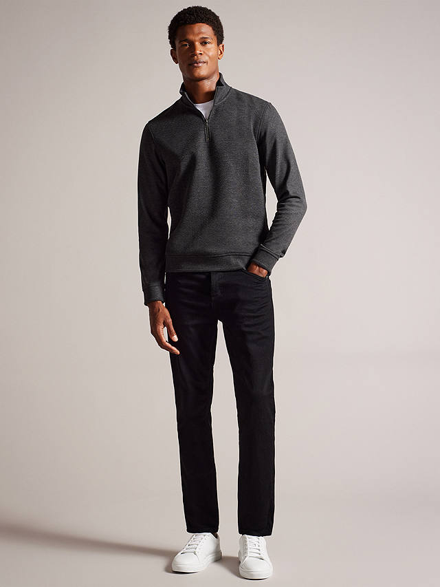 Ted Baker Elvvis Slim Fit Stretch Jeans, Black at John Lewis & Partners