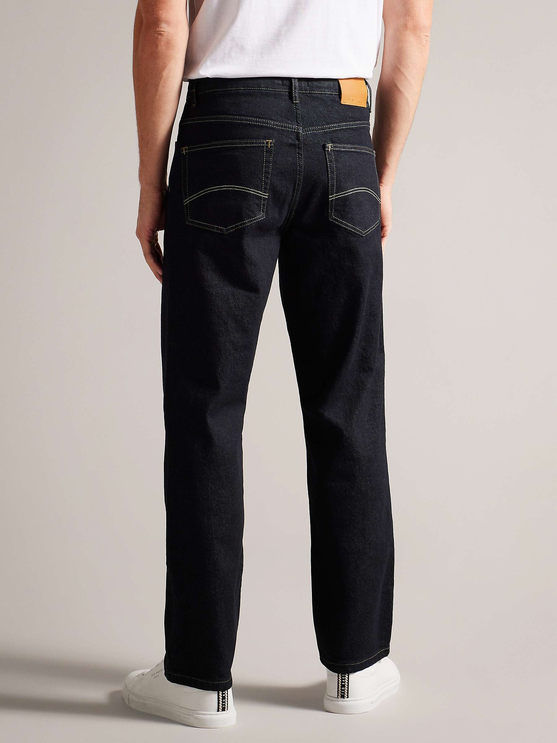 Buy Ted Baker Joeyy Straight Fit Stretch Jeans, Dark Blue Online at johnlewis.com