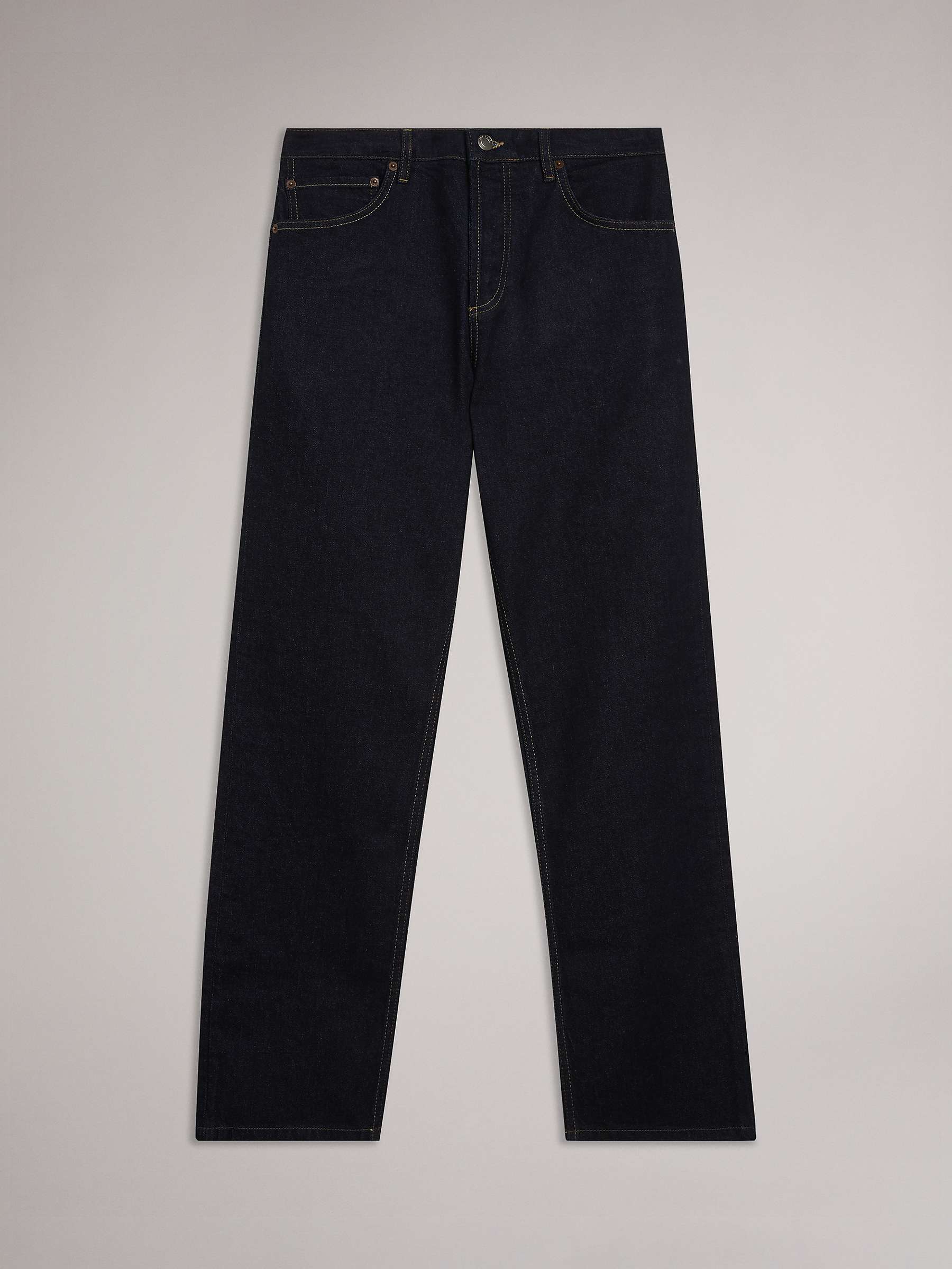 Buy Ted Baker Joeyy Straight Fit Stretch Jeans, Dark Blue Online at johnlewis.com