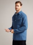 Ted Baker Aderbry Long Sleeve Wool Blend Over Shirt, Blue Light