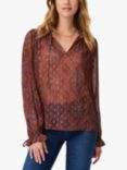 PAIGE Fia Tapestry Print Blouse, Iced Slate/Multi