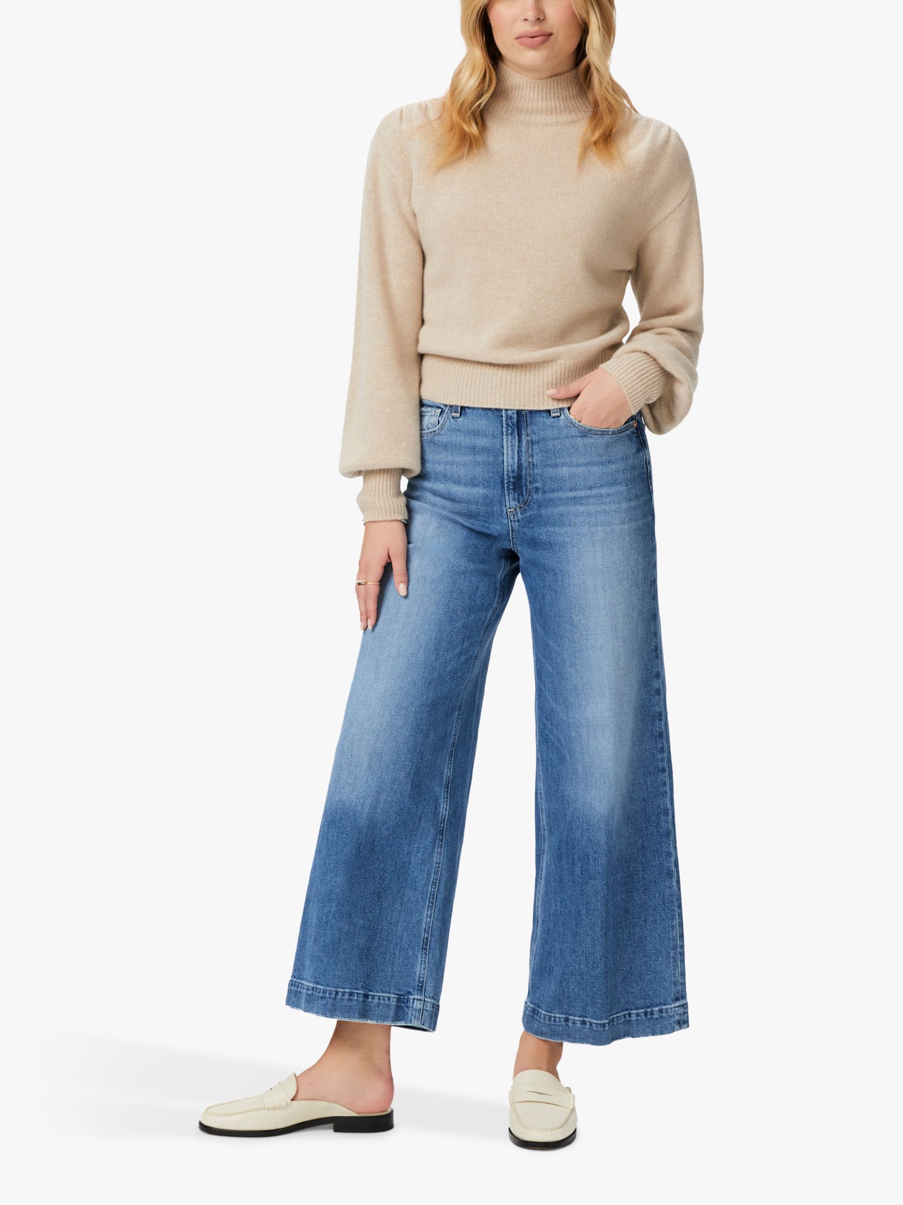 PAIGE Harper Wide Leg Ankle Jeans, Stronghold at John Lewis & Partners