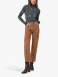 PAIGE Suede Pocket Ankle Trousers, Toffee Bronze, Toffee Bronze