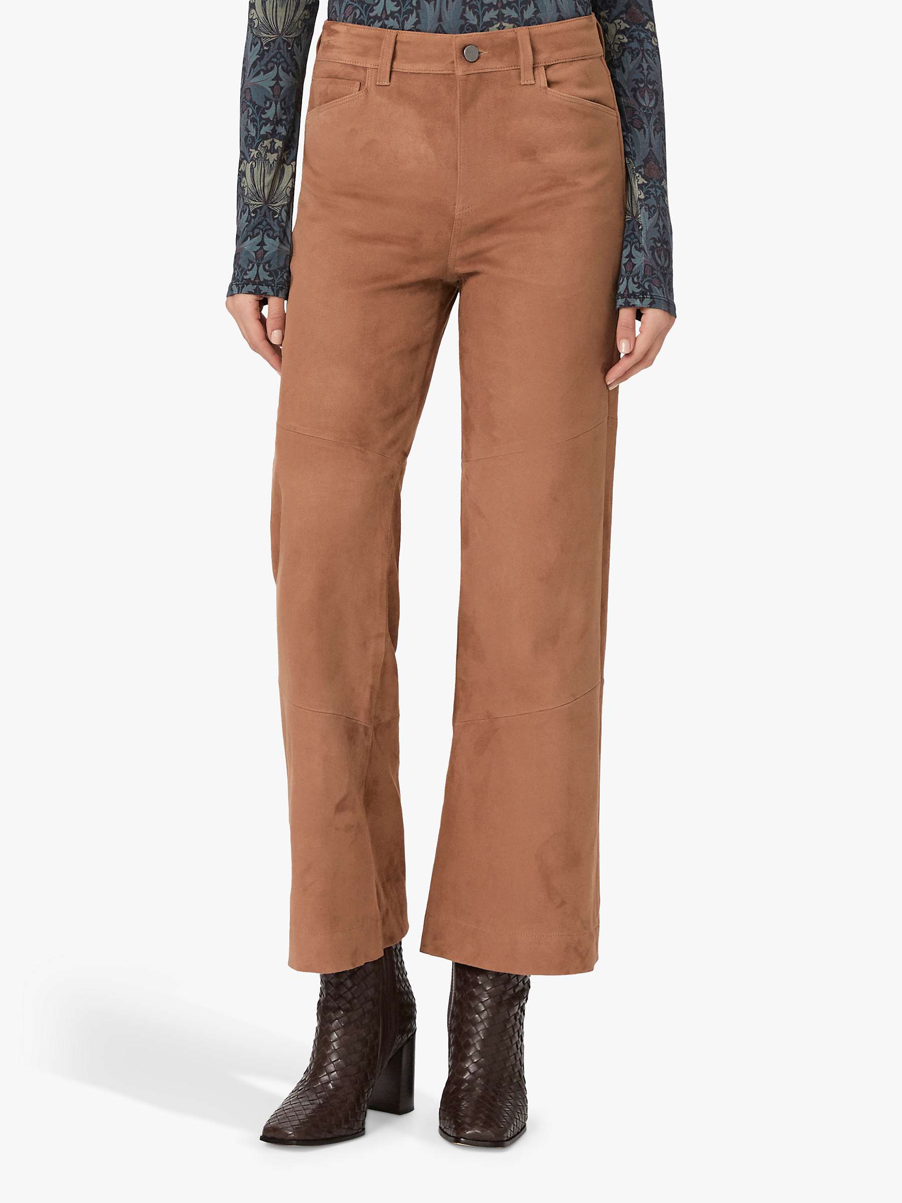 Buy PAIGE Suede Pocket Ankle Trousers, Toffee Bronze Online at johnlewis.com