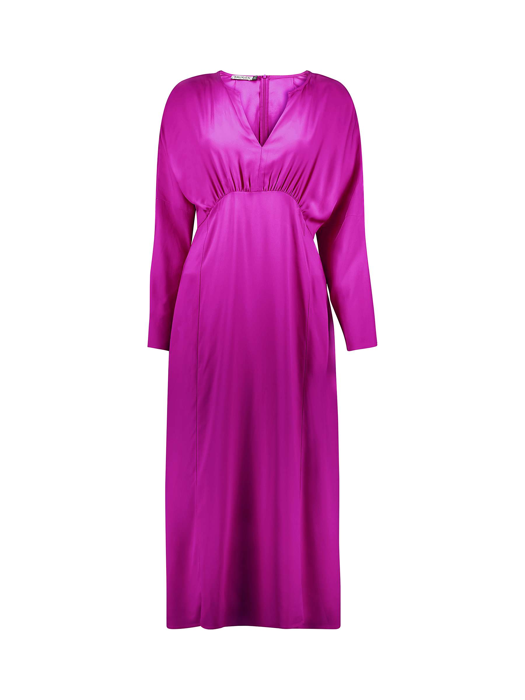 Buy Baukjen Ariana Satin Midi Dress, Magenta Online at johnlewis.com