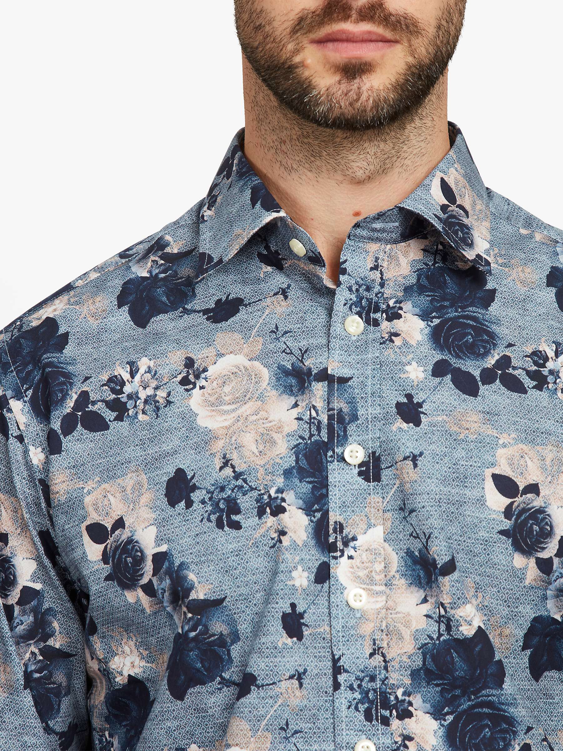 Buy Simon Carter Shadow Rose Shirt, Blue/Multi Online at johnlewis.com