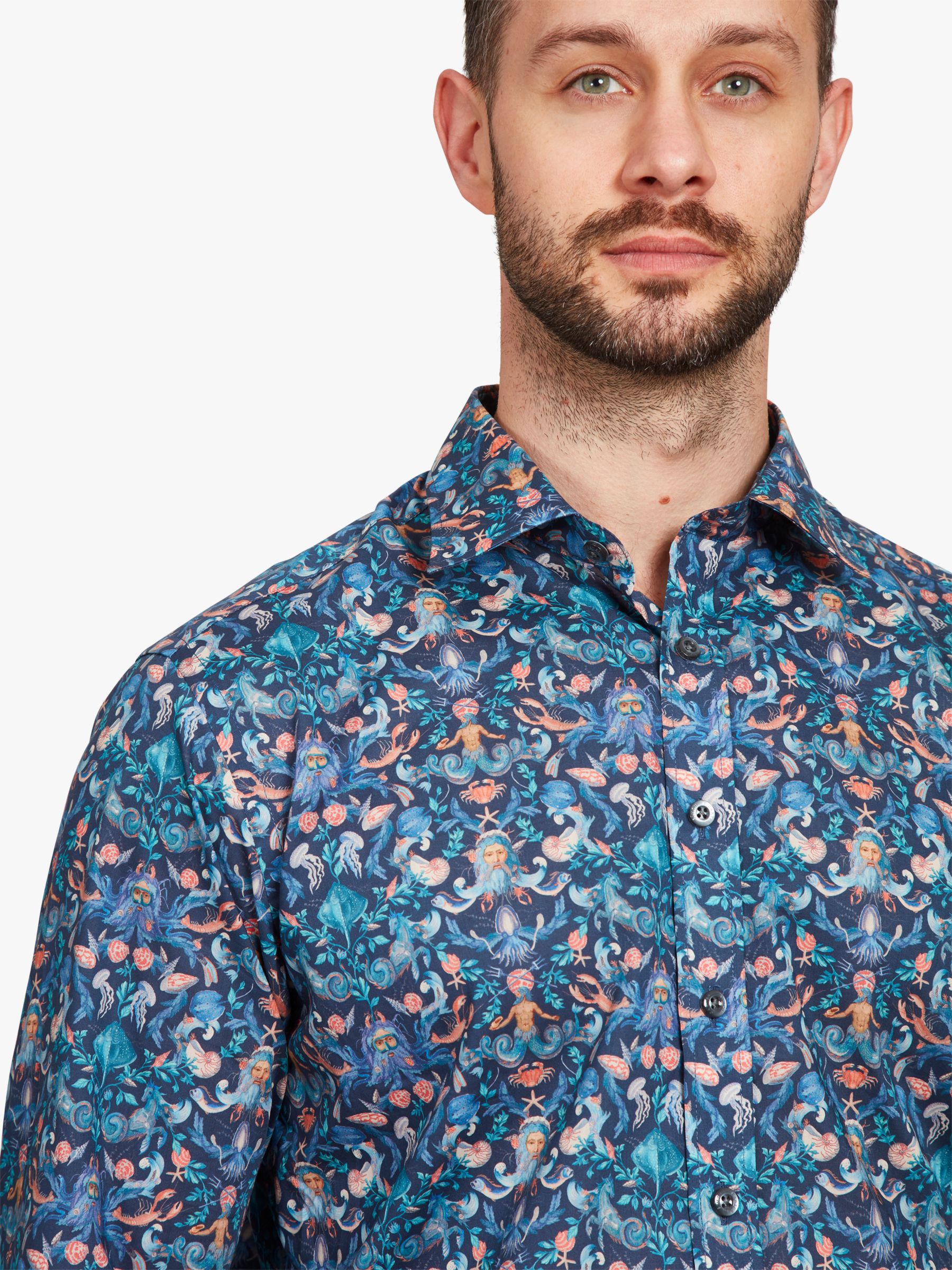 Buy Simon Carter Neptune's Kingdom Shirt, Blue/Multi Online at johnlewis.com
